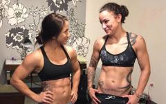 Raquel Pennington and Tecia Torres are having an Abs Competition