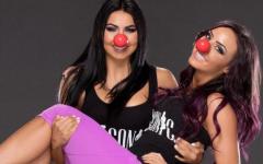 Billie Kay and Peyton Royce Celebrating Red Nose Day