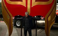 Rey Mysterio with a GIANT Mysterio Mask