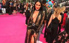 Nikki Bella On The Pinkish Red Carpet