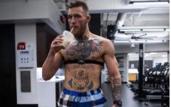 Conor McGregor Staying Hydrated, and his Sock Game Staying Fresh
