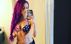 Sasha Banks In A Patriotic Bikini Top