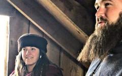 Sarah Logan And Raymond Rowe Dressed Like Vikings