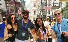 Two Wrestling Couples At The Wizarding World of Harry Potter