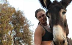 Ronda Rousey And Her Donkey