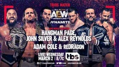 AEW Dynamite Results For 3/2/22 Adam Cole and reDRagon vs. Adam Page, John Silver, and Alex Reynolds