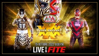 AAA TripleMania XXX: CDMX Results (10/15/2022): Pentagon Jr, Psycho Clown, Taya Valkyrie, Bandido.