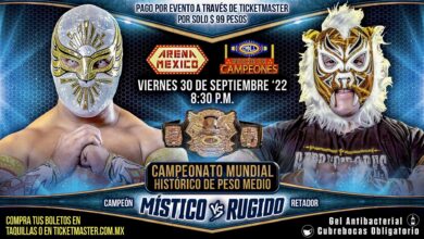 CMLL Noche De Campeones Results (9/30/2022): Mistico, Hechicero,  & Titan Compete.