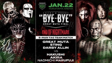 Great Muta Final Bye-Bye Results (1/22): Great Muta Teams With Sting And Darby Allin