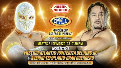CMLL Martes de Arena Mexico (3/21/2023) Results: Mistico In Trios Action, Templario, More Compete.