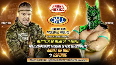 CMLL Martes de Arena Mexico (5/23/2023) Results: Angel de Oro vs Esfinge, Mistico, More In Action.