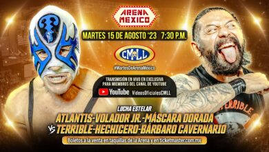 CMLL Martes de Arena Mexico (8/15/2023) Results: Mascara Dorada, Atlantis & Volador Jr Team Up, More