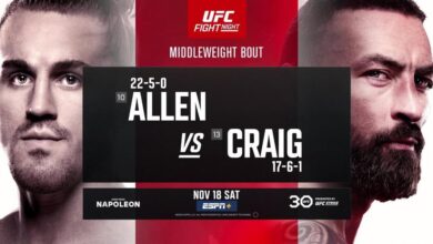 UFC Vegas 82 Results, Live Coverage, and Discussion: Brendan Allen Submits Paul Craig!