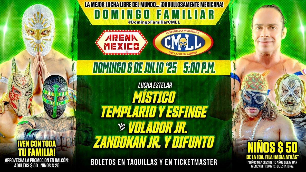 CMLL Domingo Familiar (7/6/2025) Results: Místico, Galeón Fantasma, Hermanos Chávez, Stuka Jr., More