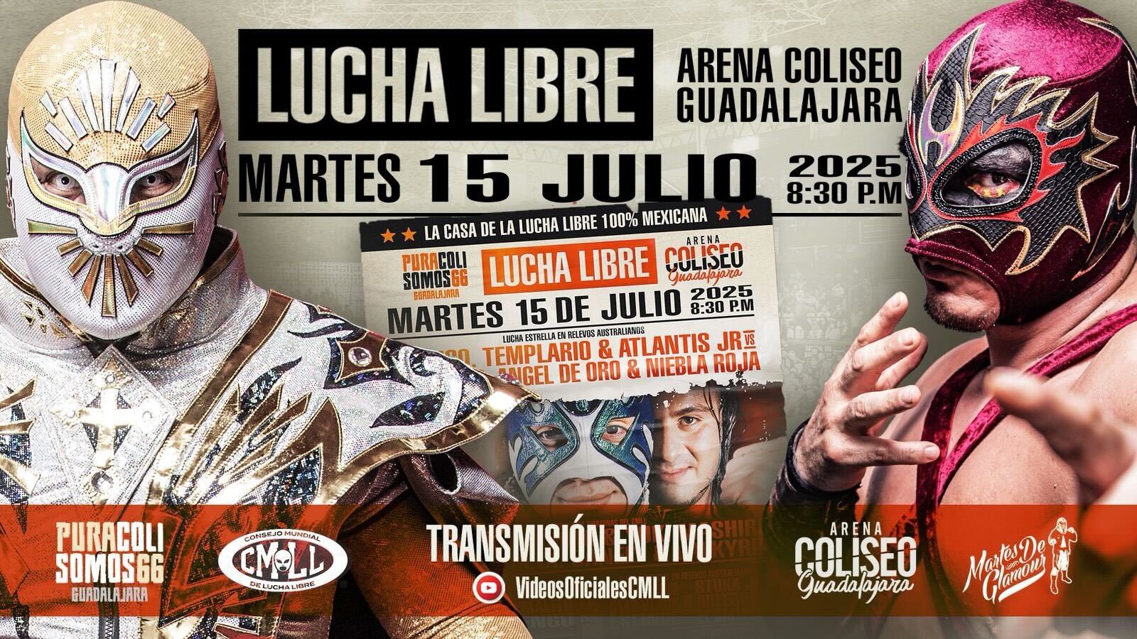 CMLL Martes de Glamour Stream & Results (7/15/2025): Místico, Hechicero, Lluvia, More