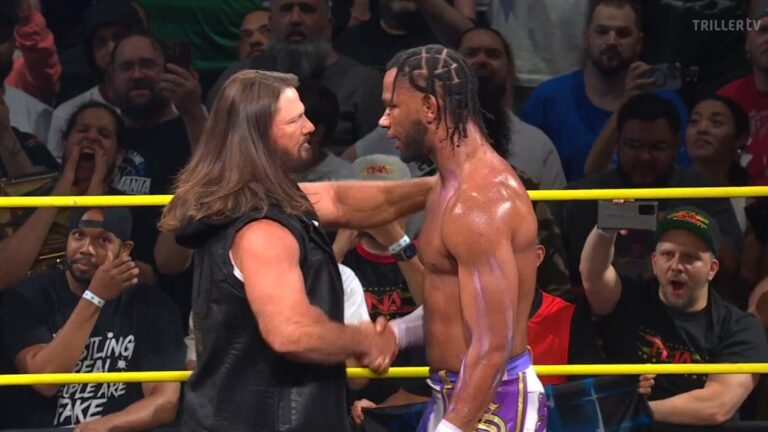 AJ Styles Returns To TNA At Slammiversary, Embraces New X Division Champion Leon Slater