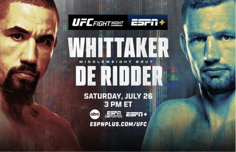 UFC Fight Night: Robert Whittaker vs. Reinier de Ridder Results (7/26)