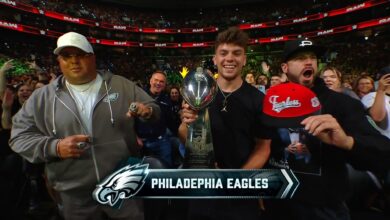 Cooper DeJean And Lombardi Trophy Attend WWE Raw