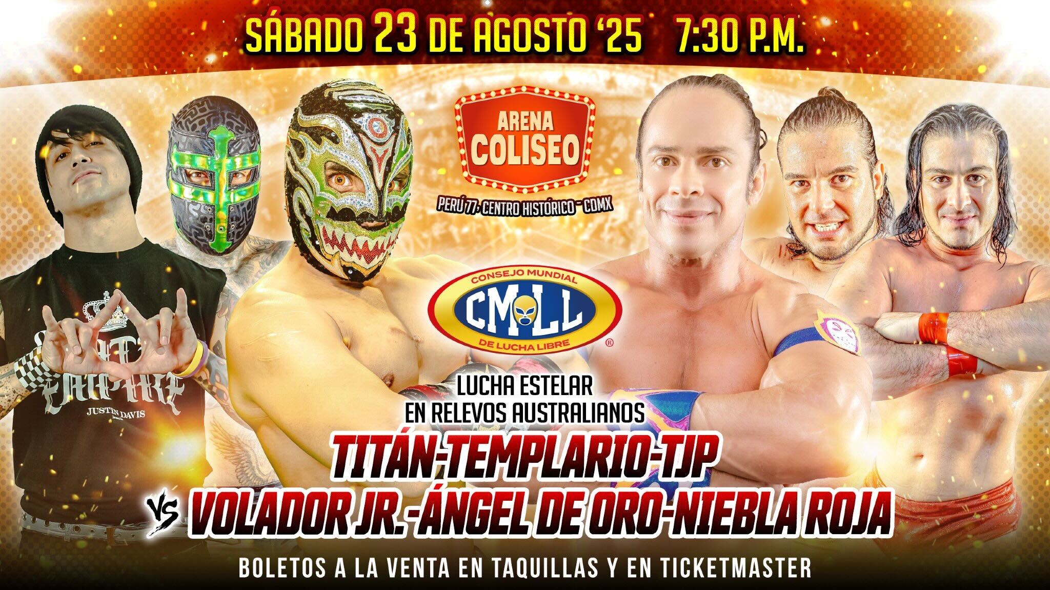 CMLL Sábado De Coliseo Results (8/23/2025): Titán & United Empire vs. Volador Jr. & Hermanos Chávez, More