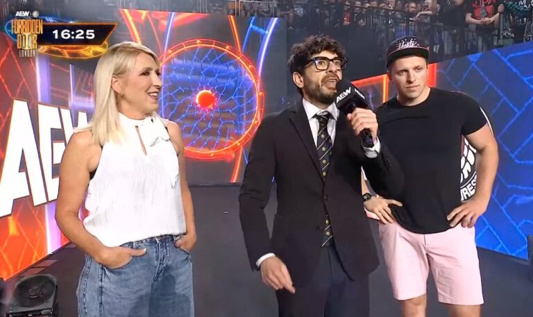 Tony Khan Announces AEW x NJPW Forbidden Door Breaks O2 Arena Wrestling Attendance Record, Martha Hart And Oje Hart Appear