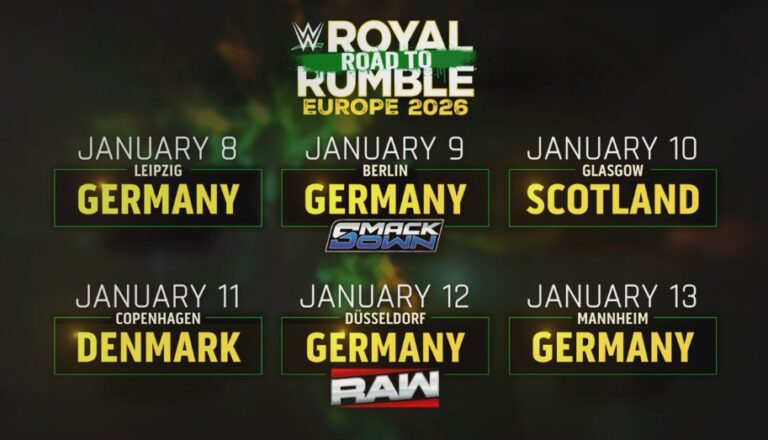WWE Announces European Tour For Road To Royal Rumble 2026