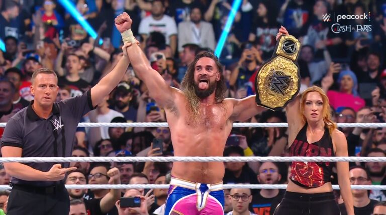 Becky Lynch Helps Seth Rollins Retain WWE World Heavyweight Title At WWE Clash In Paris