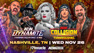 AEW Announce Thanksgiving Eve Dynamite And Thanksgiving Collision Taping For Nashville, TN On 11/26