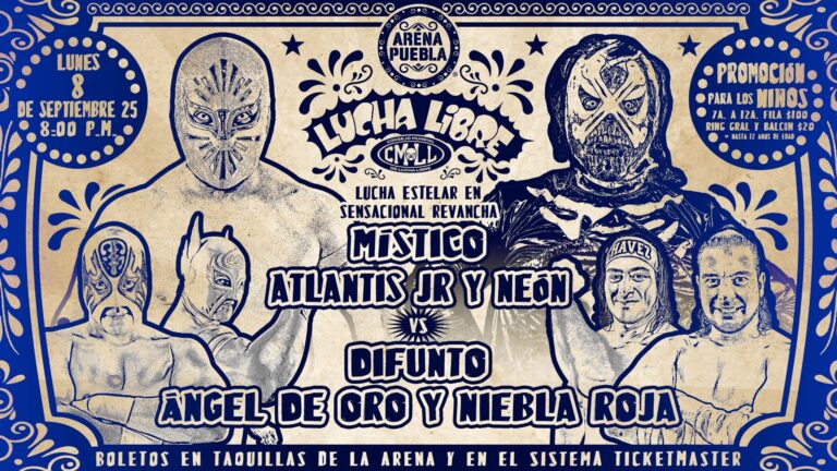 CMLL Lunes Clásico Results (9/8/2025): Atlantis Jr. & Sky Team (Místico & Neón) def. Difunto & Hermanos Chávez, More