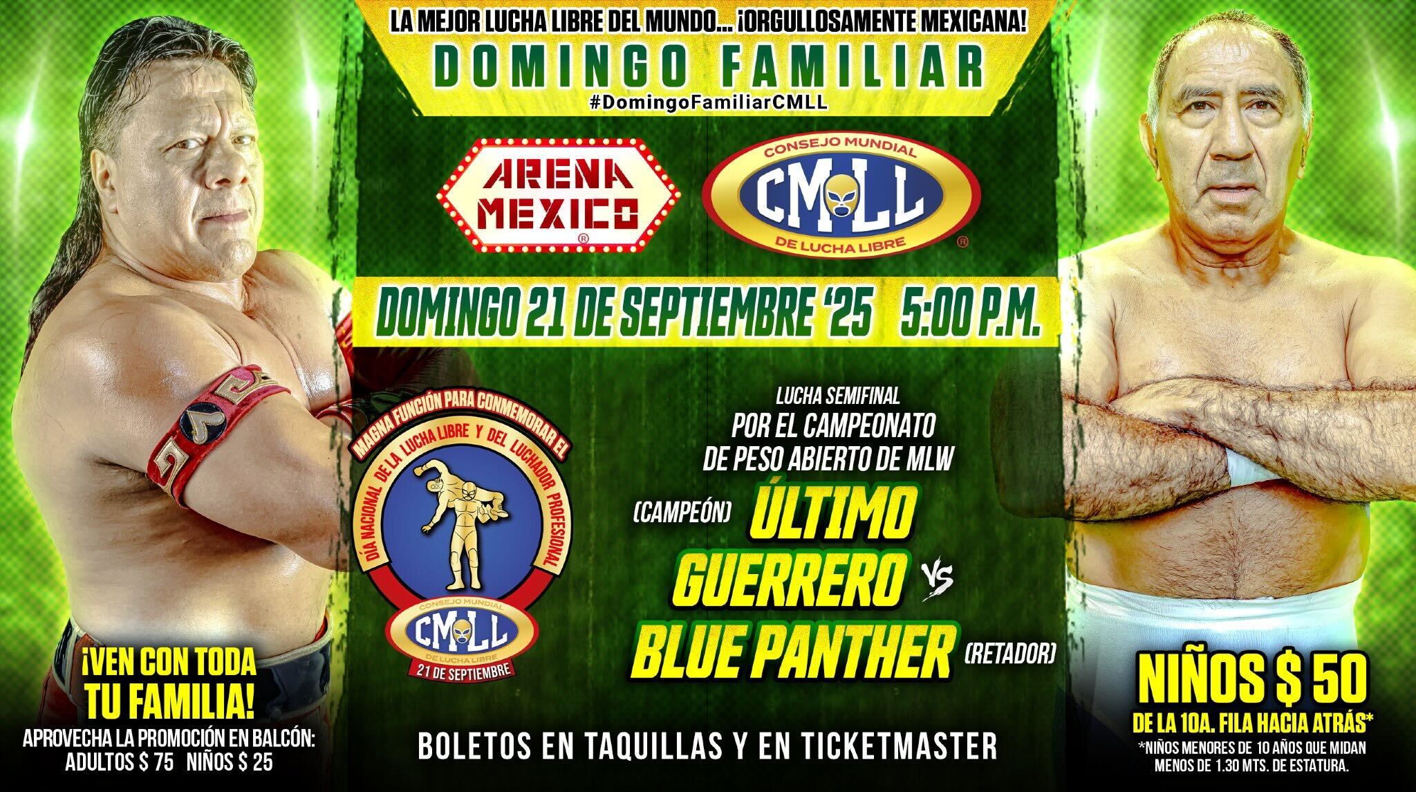 CMLL Domingo Familiar Results (9/20/2025): Último Guerrero vs. Blue Panther, More
