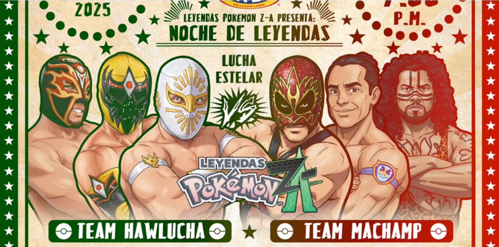 CMLL x Pokémon Noche de Leyendas Results (9/25/2025): Team Hawlucha vs. Team Machamp