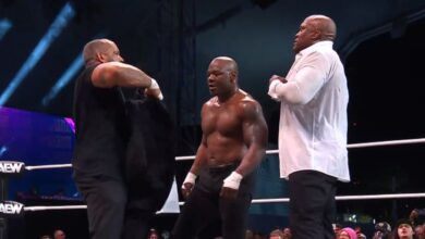 Shelton Benjamin Folds Ricochet With A Suplex Through A Table To Score Hurt Syndicate Victory At AEW Dynamite Title Tuesday