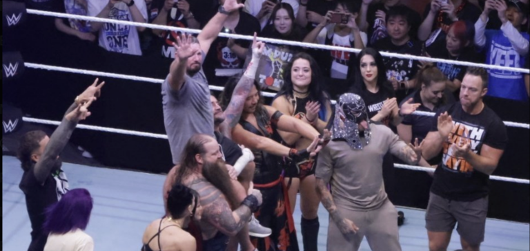 WWE Roster Gives AJ Styles A Send Off In Japan