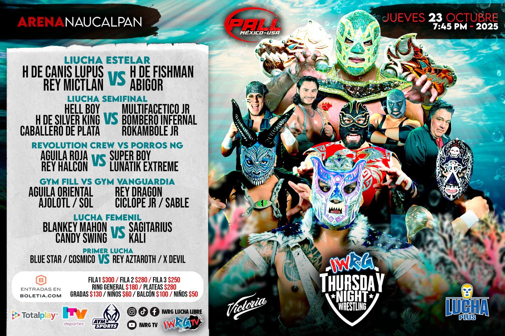 IWRG Thursday Night Wrestling Stream & Results (10/23/2025): Revolution Crew, Hellboy, Porros NG, More