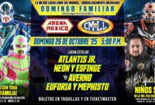 CMLL Domingo Familiar Results (10/26/2025): Atlantis Jr., Neón & Esfinge vs. Infernales, FWC, Depredadores, More