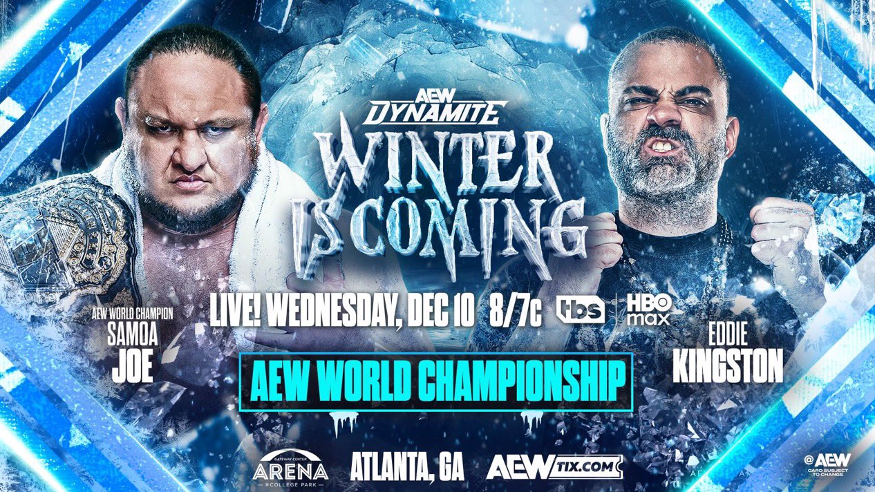 Samoa Joe To Defend AEW Title Against Eddie Kingston At AEW Dynamite Winter Is Coming