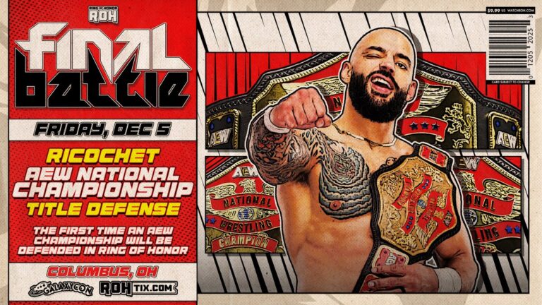 Ricochet Defending AEW National Championship, ROH World Tag Title Bout Set For ROH Final Battle