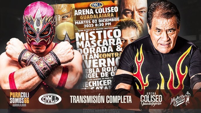 CMLL Martes de Glamour Stream & Results (12/2/2025): Hechicero vs. Satánico, Titán & Sky Team vs. Averno & Hermanos Chávez, More