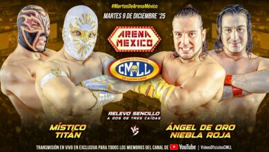 CMLL Martes de Arena Mexico Results (12/9/2025): Místico & Titán vs. Hermanos Chávez, Máscara Dorada vs. Bárbaro Cavernario, More