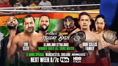 the elite, kenny omega, young bucks, matt jackson, nick jackson, don callsi family, hechicero, konosuke takeshita, kazuchika okada