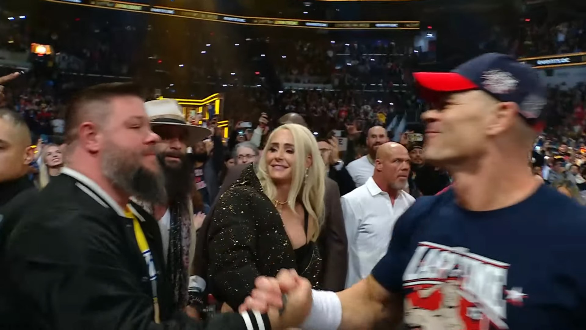 kevin owens, michelle mccool, kurt angle, elijah, john cena