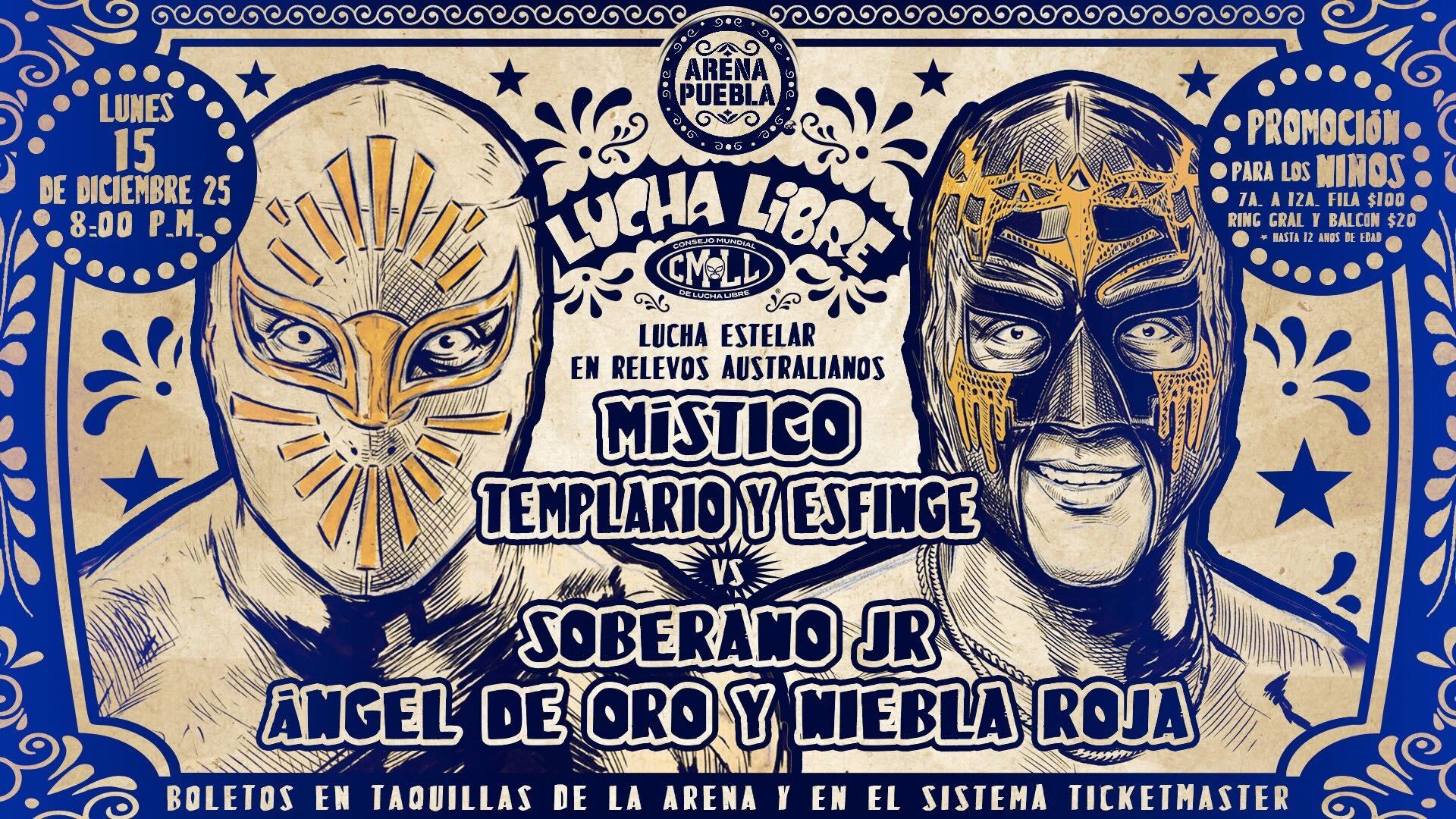 CMLL Lunes Clásico Results (12/15/2025): Místico, Templario & Esfinge vs. Soberano Jr. & Hermanos Chávez, More