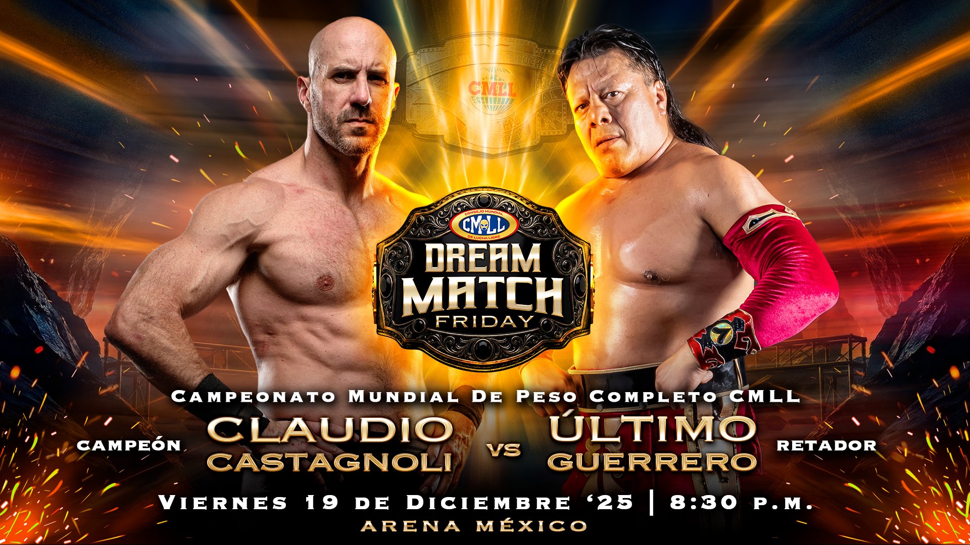 CMLL Dream Match Friday Results (12/19/2025): Claudio Castagnoli vs. Ultimo Guerrero, More