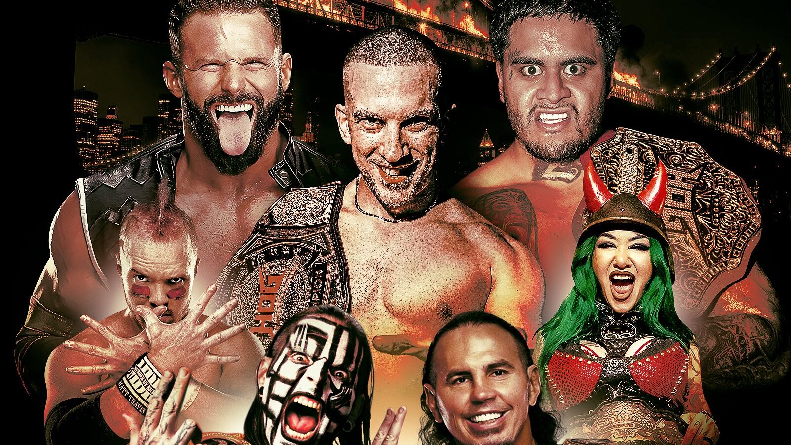 matt cardona, charles mason, zilla fatu, shotzi blackheart, the hardys, matt hardy, jeff hardy, amazing red