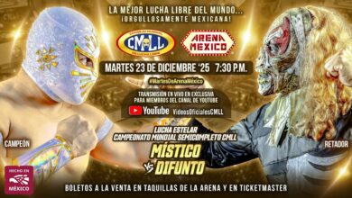 CMLL Martes de Arena Mexico Results (12/23/2025): Mistico vs. Difunto, Templario vs. Volador Jr., More Set