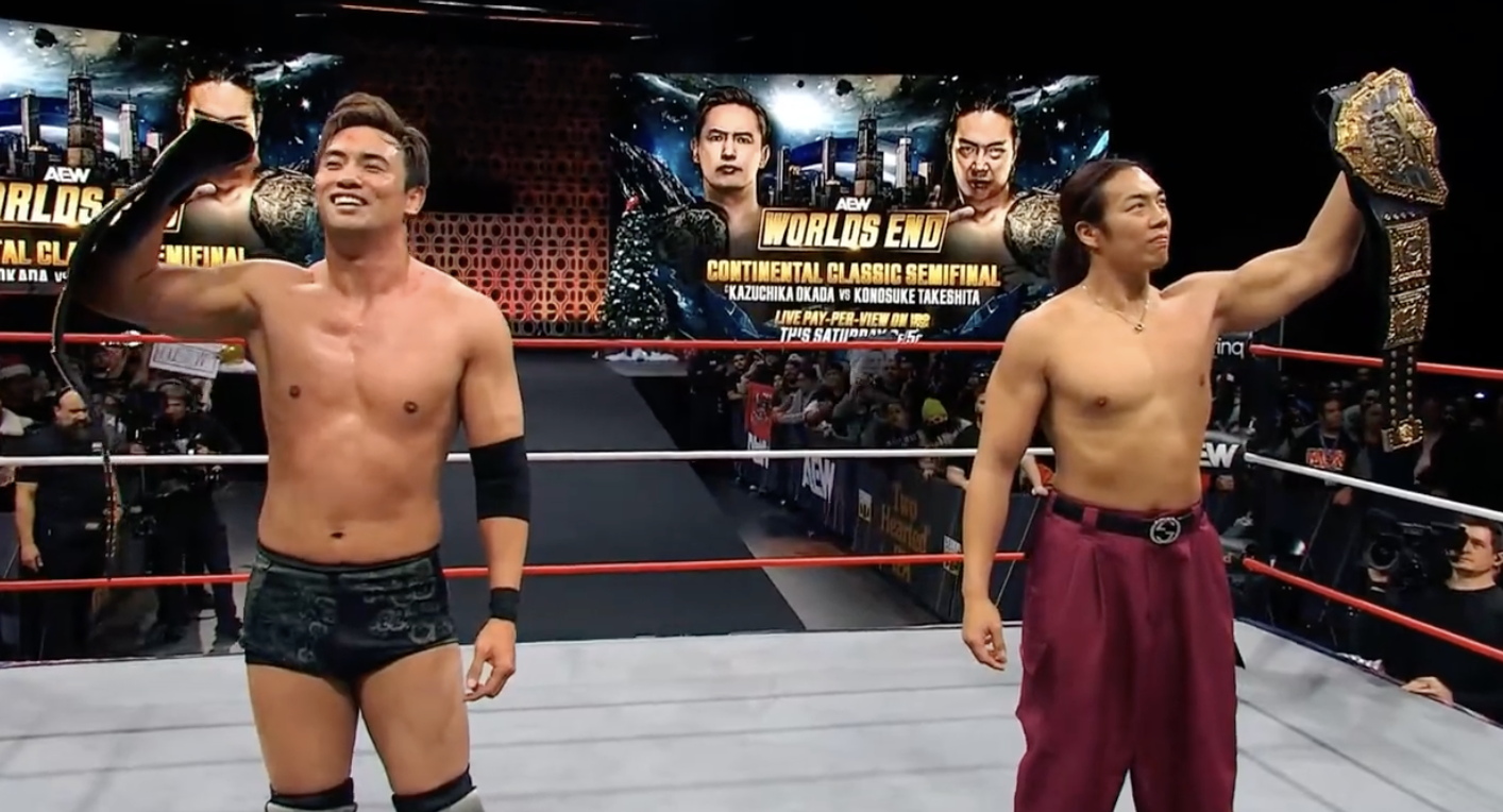 kazuchika okada konosuke takeshita aew continental classic
