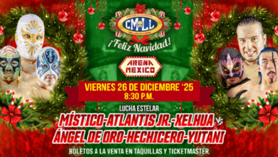 CMLL Viernes Espectacular Results (12/26/2025): Místico, Atlantis Jr. & Xelhua vs. Ángel de Oro, Hechicero & Yutani, More