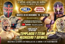 CMLL Martes de Arena Mexico Results (12/30/2025): Templario & Titán vs. Hechicero & Difunto, More