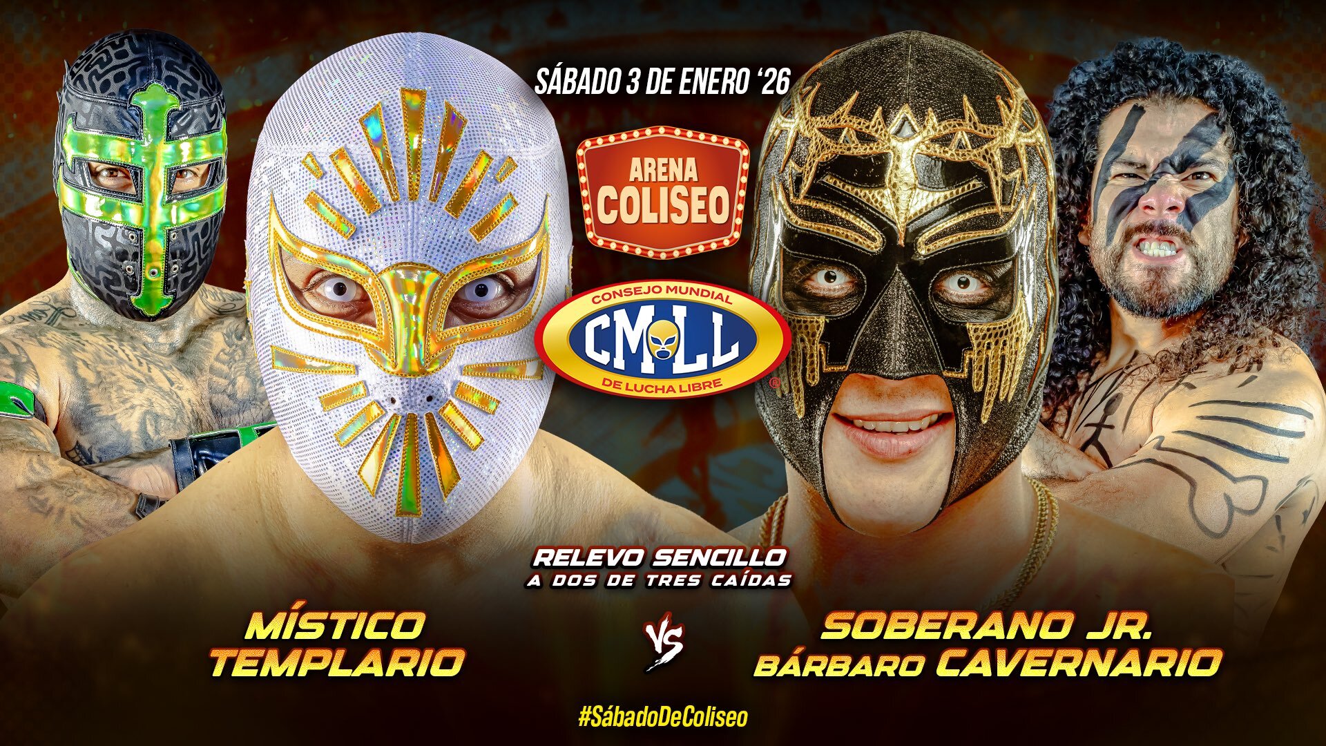 CMLL Sábado De Coliseo Results (1/3/2026): Místico, Soberano Jr., World Class Wrecking Crew, More