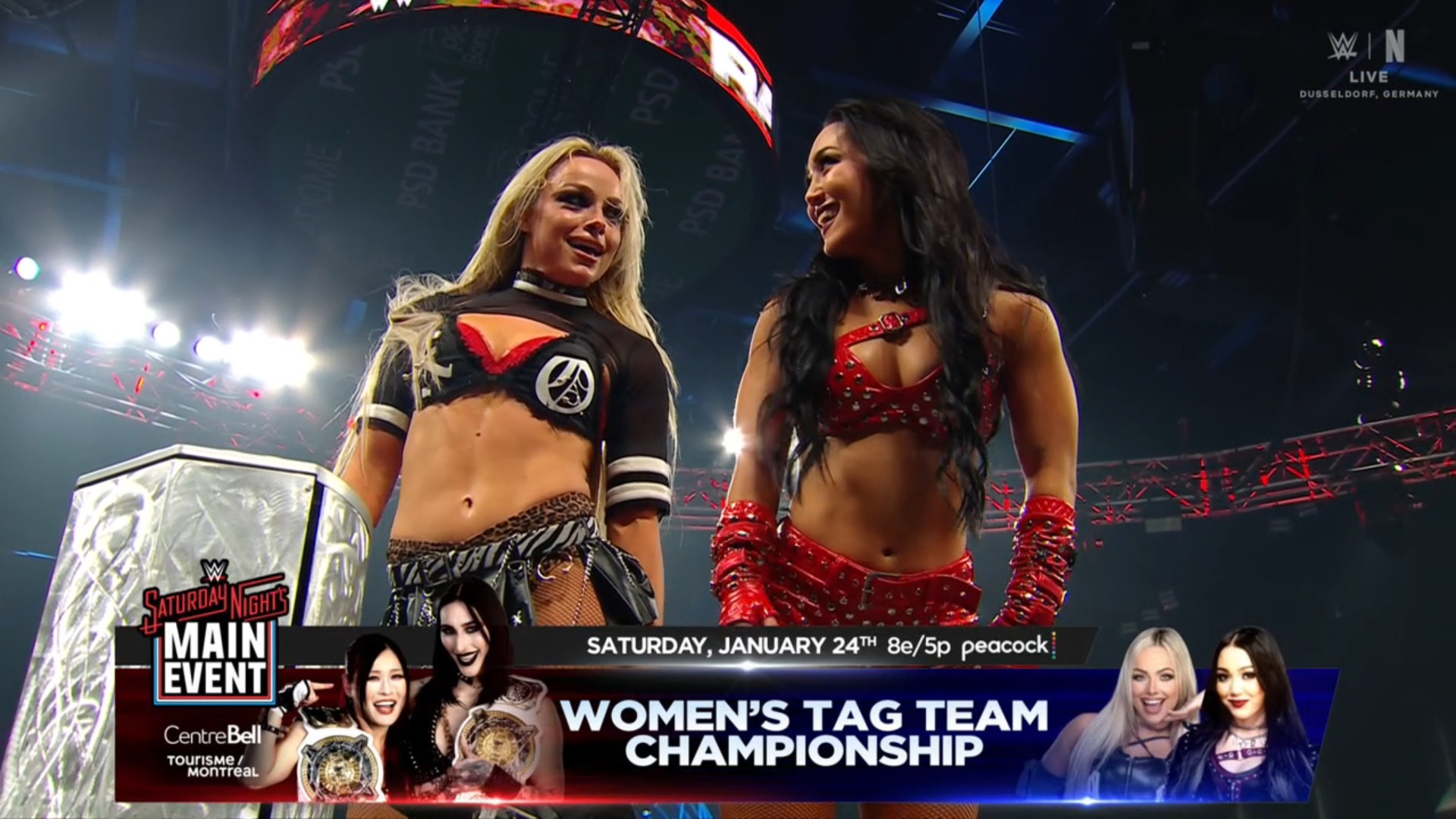 Liv Morgan And Roxanne Perez To Challenge IYO SKY And Rhea Ripley For Women’s Tag Team Titles At WWE Saturday Night’s Main Event