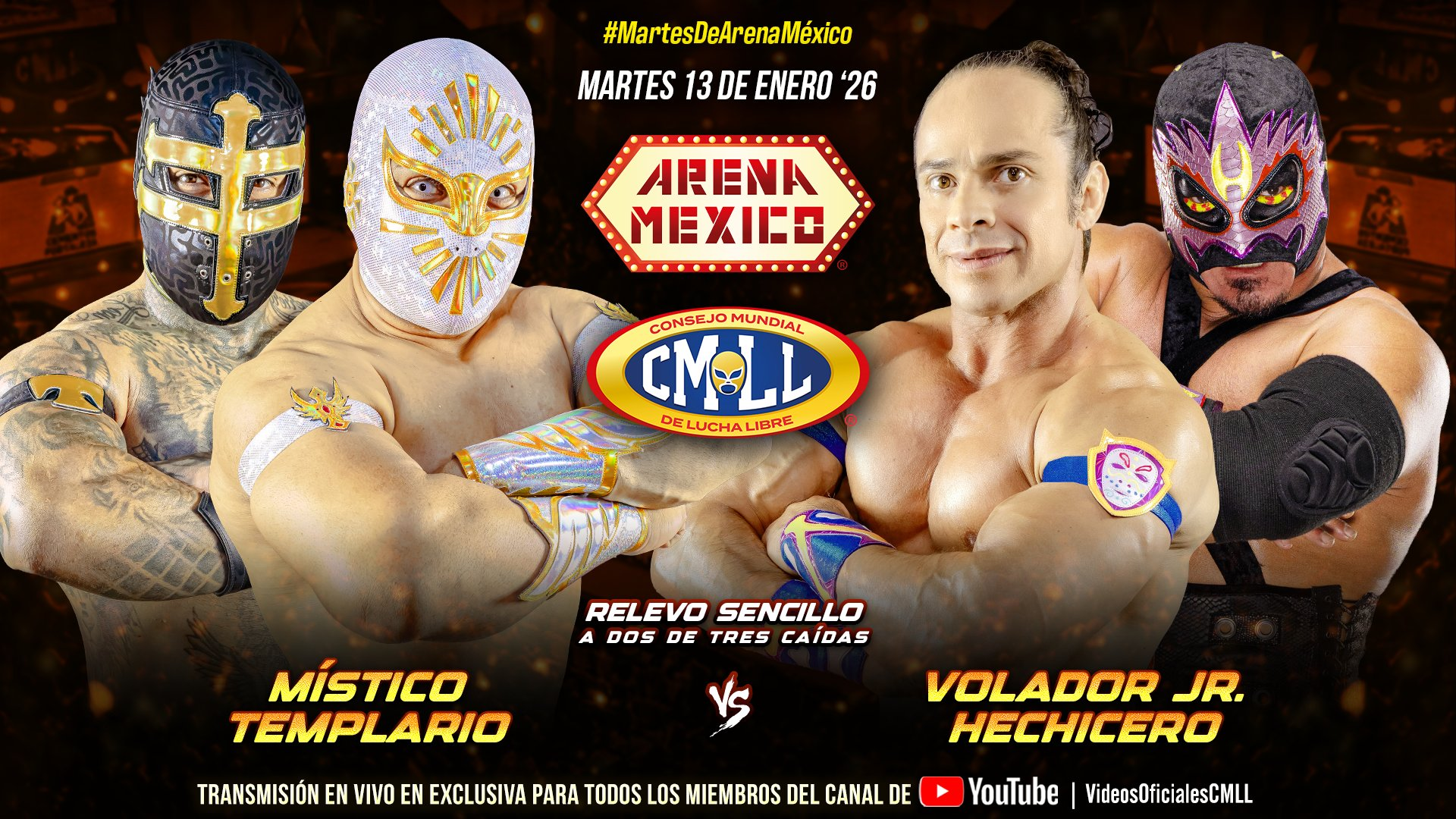 CMLL Martes de Arena Mexico Results (1/13/2026)